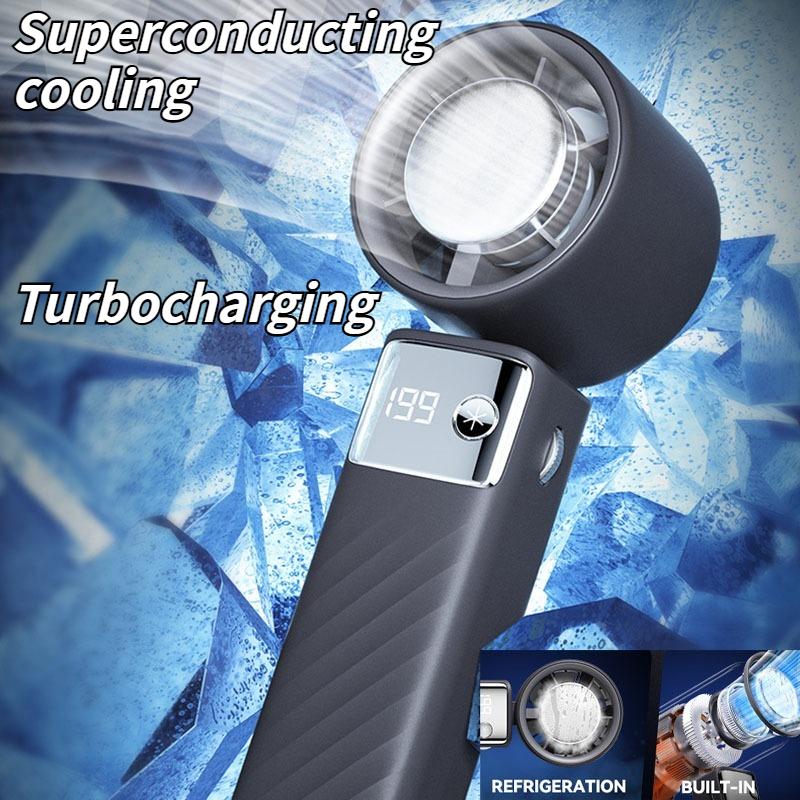 New Foldable Mini 199-Speed Handheld Fan with Semiconductor Cooling - Portable for Home, Outdoor, Student Dorm & Office Use