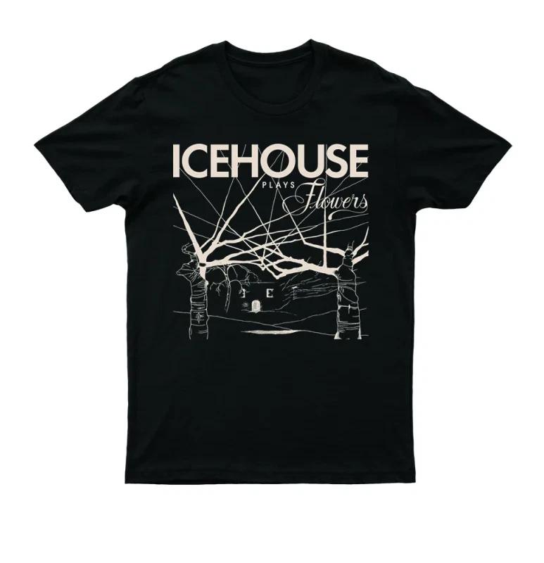 Vtg Icehouse Band Play Flower Cotton Black Full Size Unisex Tee Shirt TR544 S