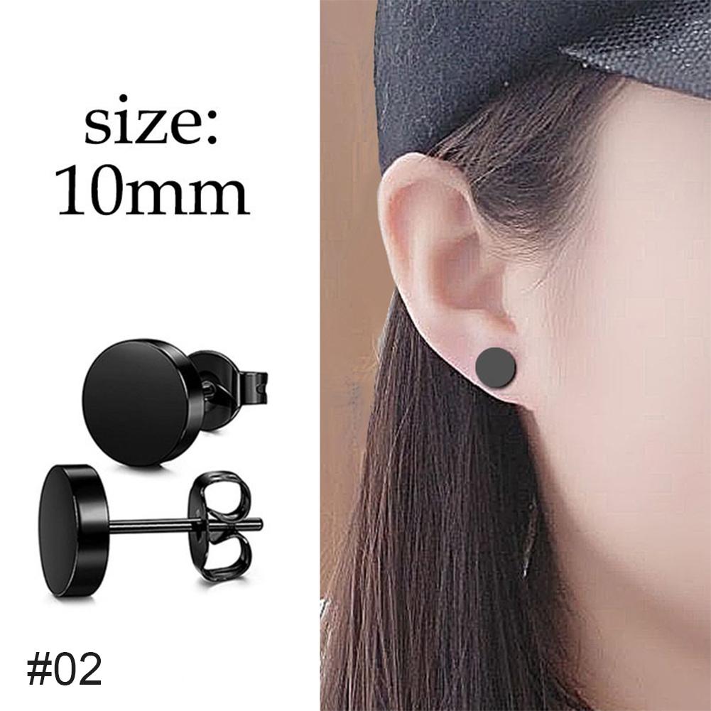 Black Stainless Steel Stud Earrings Simple Fashion Earrings Creative Ear Buckles Accessories Jewelry