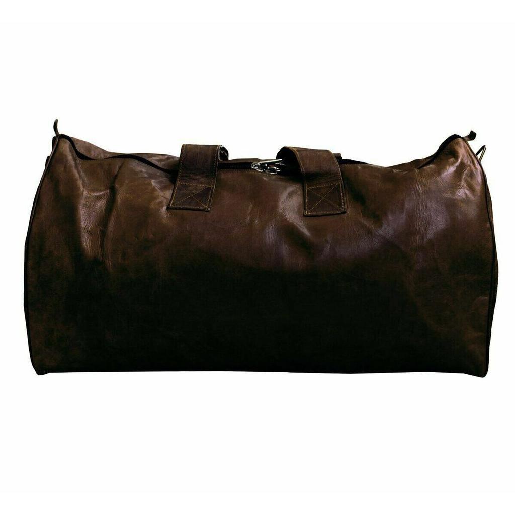 Weekend Luggage Overnight Leather Waxed Bag Genuine Travel Men Duffle Vintage