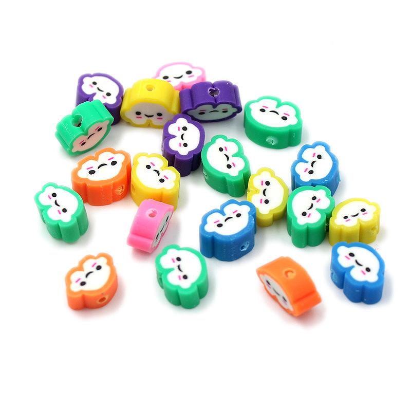 Soft Pottery Pieces Beaded Diy Mobile Phone Chain Accessories Loose Beads Smiley Face Letters Animal Fruit Mixed Soft Pottery