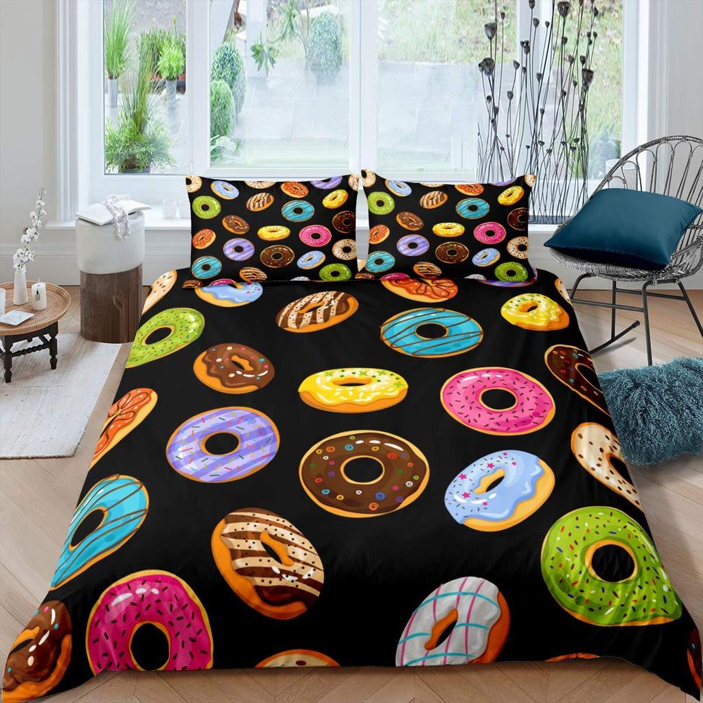 Chocolate Bedding Set Dessert Theme Comforter Cover Set for Child Youth Lady,Food Fluid Duvet Cover Novelty Funny Quilt Cover