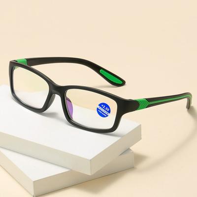 Reading Glasses Men Fashion Sports Anti-blue Light Blocking Reading Eyewear Grey Red TR90 Frame Presbyopia Eyeglasses