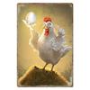 Antique Country Barnyard Rooster Chicken Metal Sign Retro Farm Wall Art For Farmhouse Kitchen Barn Cafe Wall Decoration