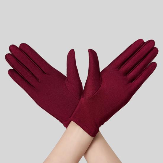 Yousheng 1 Pair Unisex Uniform Gloves for Men Women Wrist Length Stretchy Spandex Gloves Banquet Wedding Party Short Gloves for Formal Tuxedo Guard