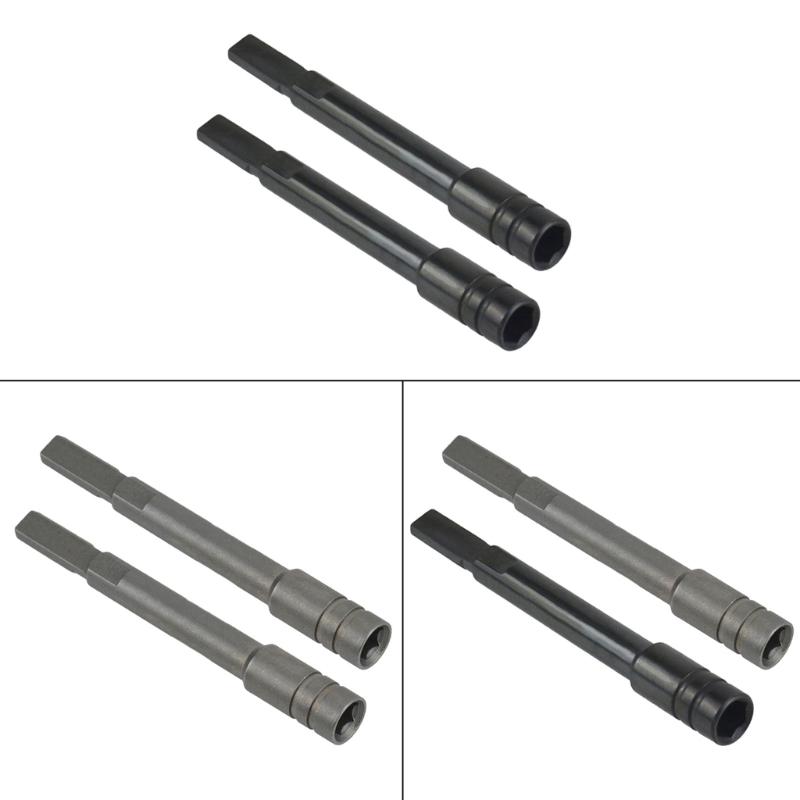 2Pcs Magnetic Extension Rods Round Flat Adapter 83mm Steel Tool for Mechanics and Projects