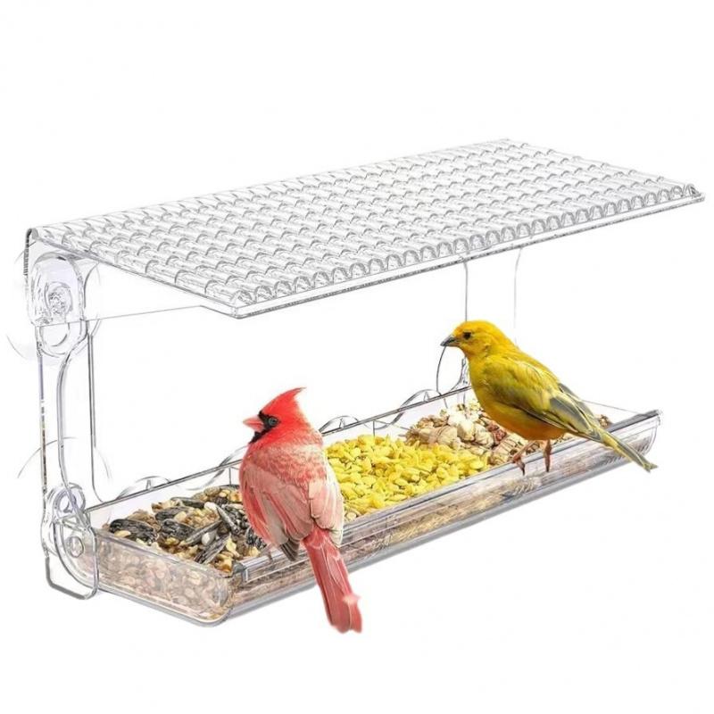 New Outdoor Window Bird Feeder Transparent Window Type Transparent Bird House Installation with Strong Suction Cup
