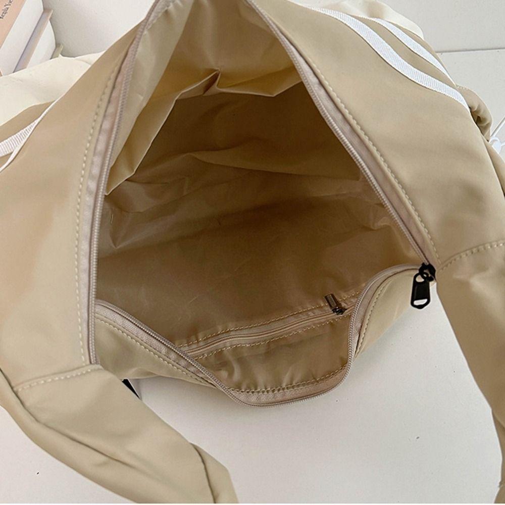Oxford Cloth Stripe Underarm Bag Retro Sports Handbag Versatile Half Moon Bags  Women