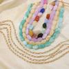 2pcs/Set Summer Creative Geometric Layered Colorful Resin Chain Necklace Set, Suitable For Daily Wear