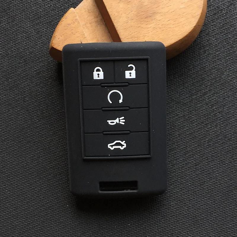 Silikon Autoschlüssel Hülle Case Schale Für Cadillac CTS XTS DTS SRX 2013-2014 ATS Escalade 5-Tasten Smart Key Zubehör
