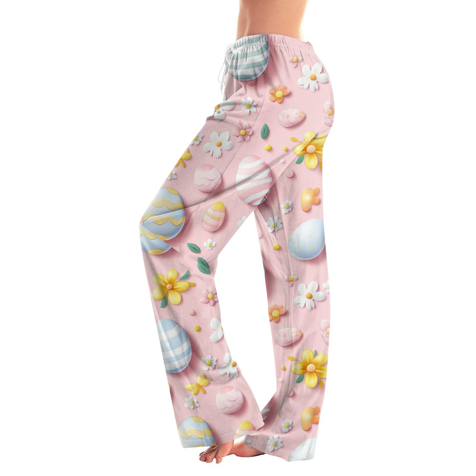 

Women s Easter Egg Printed Casual Straight Pants Home Casual Pants M