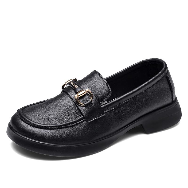 Women's shoes women's new flat heel platform work shoes soft sole small leather shoes women's shoes single shoes