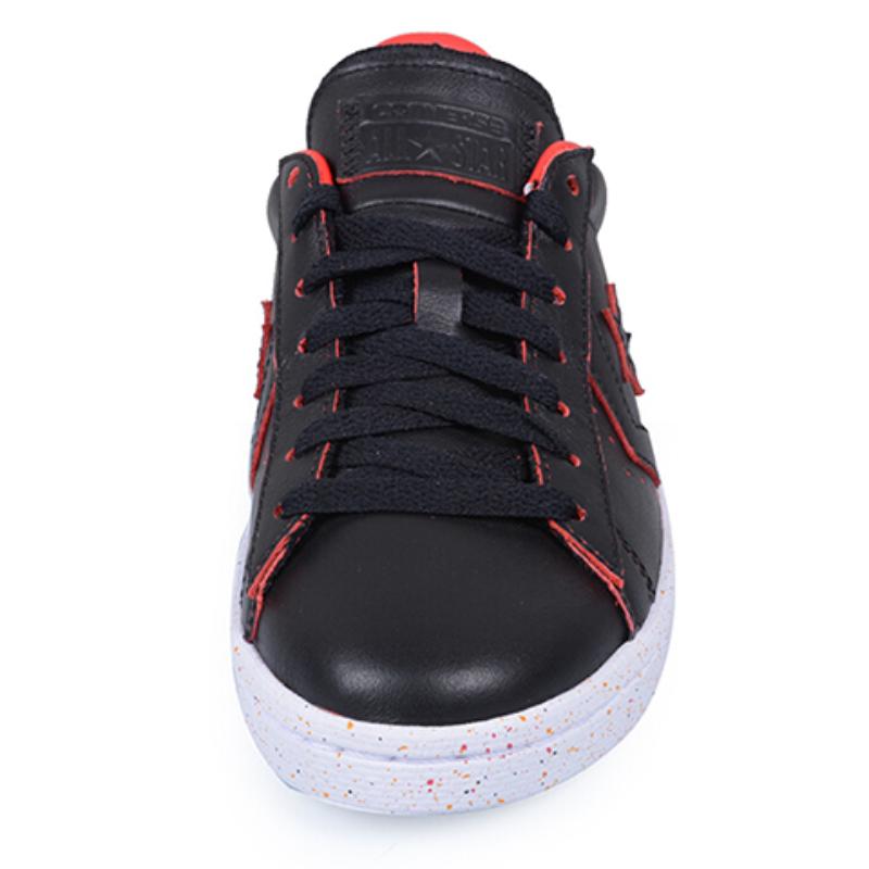 Converse Pro Leather 76 Casual Versatile Low-top Canvas Shoes Unisex Black and Red