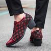 Men High Heels Blue Derby Red Wedding Dress Dance Shoes Business Elevator Shoes Black Formal Tuxedo Shoes Large Size