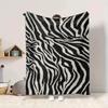 1Pc Abstract Zebra Print Blanket Soft And Comfortable Casual Warm Camping Travel Christmas Halloween Xmas Gift M928510