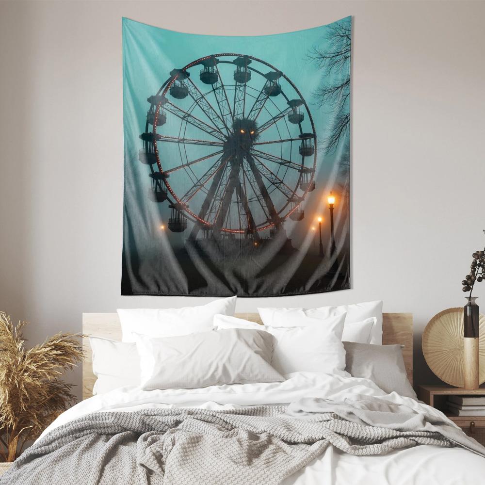 Fairground Ferris Wheel Tapestry  New Trend in Home Decor Art Wall Hanging Decoration