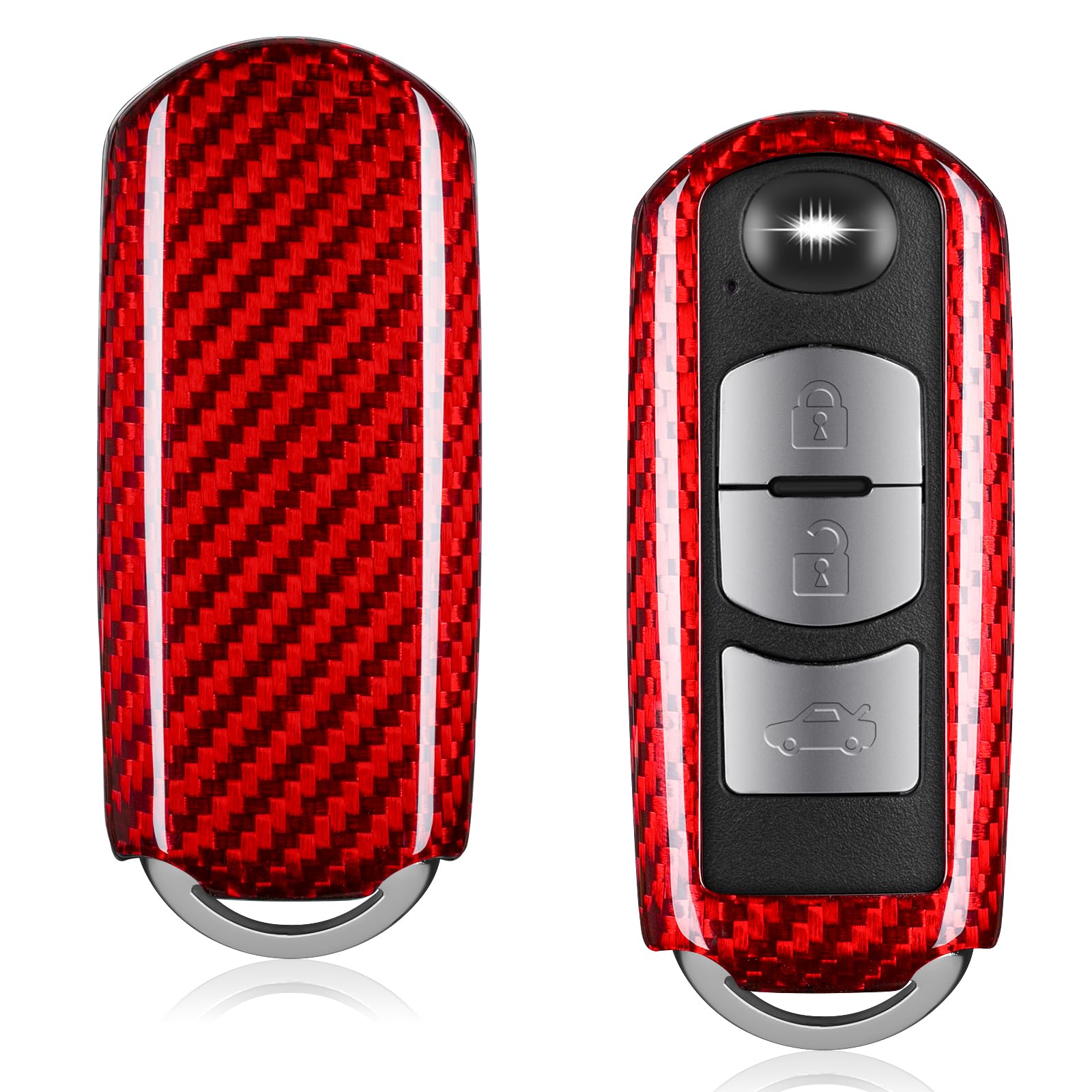 

[T-carbon] Чехол для ключа Mazda, Крышка ключа, CX-5, CX-3, CX-8, MPV, Roadster, ND5RC, NDERC, Axela Sports, Axela Sedan и т.д.. (красный) 10*6*2cm красный