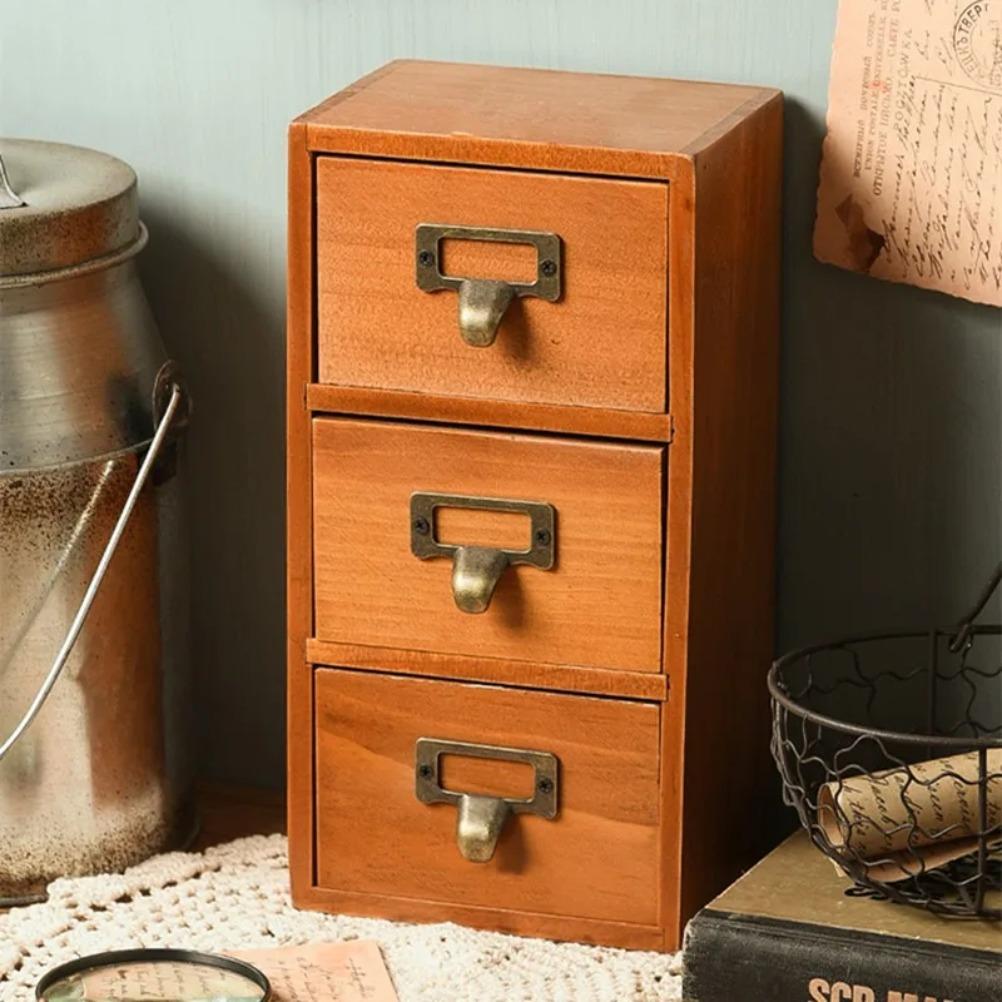 Armoire de rangement vintage à plusieurs niveaux Armoire de rangement avec tiroirs en bois Organiseurs de tiroirs de bureau Organiseurs de tiroirs pour accessoires de bijoux