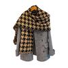 NINA SOLOR Large Houndstooth Cashmere Scarf Shawl
