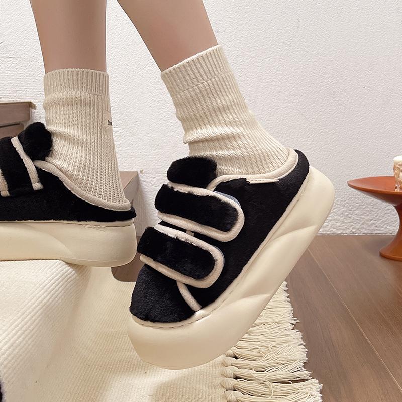 Fashion Women's Shoes Low Heel Loafers Fur Comfortable Versatile Thick Sole 2024 New Winter Warm Shoes Fashion