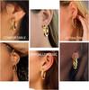 Yesteel 9 Pairs Gold Hoop Earrings for Women,Gold Plated Chunky Hoop Earrings Set for Women Hypoallergenic Thick Lightweight Earring for Womens