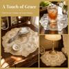 1/2/6pcs Embroidered Lace Tablemats Flower Embroidery Decorative Handmade Lace Table Mats Round Napkin Placemat