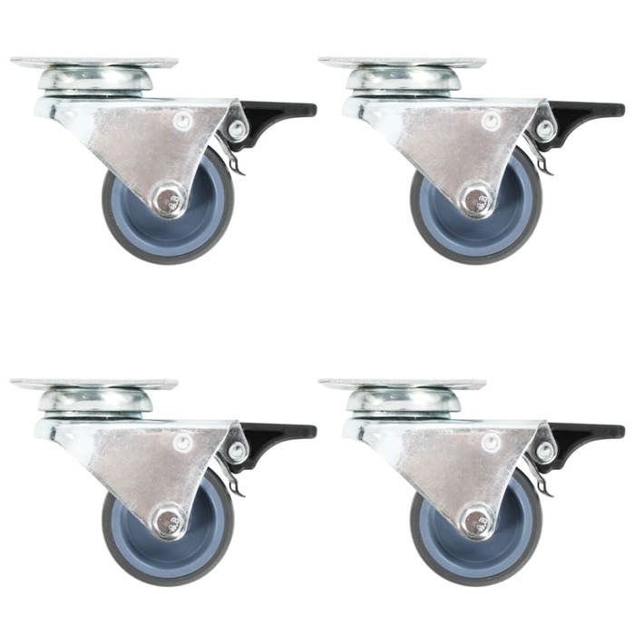 VidaXL 24 pcs Roulettes pivotantes doubles 50 mm