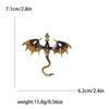 Enamel Dragon Brooches for Women Unisex Rhinestone Necklace Flying Dragon Pins Banquet Party Backpack Gifts Jewelry Accessories