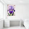 Vintage Purple Iris Flower Metal Tin Sign with Diamond Pattern Background - Retro Botanical Art for Home Bar Man Cave Wall Decor