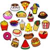 Food Series PVC ShoeCharms 20Pcs Detachable Decor AccessoriesFit Bubble Slides HoleSandals KidsBirthday Xmas Holiday Party Gifts