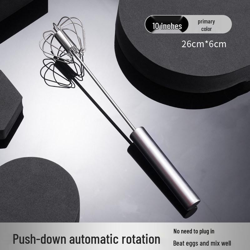 Stainless Steel Semi-Automatic Egg Beater & Whisk Handheld Baking Tool