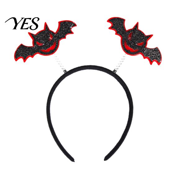 Comfortable Spooky Headband Halloween for Kids Adults, Glitter Pumpkin Bat Ghost Eye-catching Skull Hair Accessories Cosplay Dress Up Party