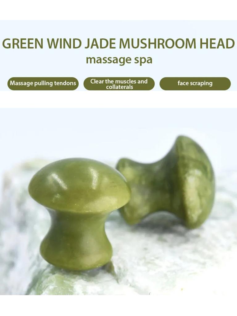 1 Pcs Natural Green Quartz Stone Massager Facial Roller Beauty Mushroom Shape Massage Eye Neck Care Slimming Health Beauty Tools