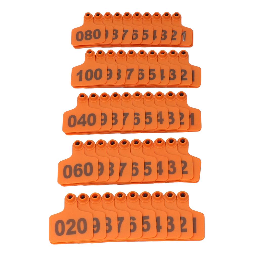 Animal Ear Tag Thick 01 To 100 Number Easy Identification Plastic Livestock Ear Tags for Cattle