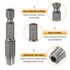 1/3/5pcs TT6-TT50 Security Torx Head Screwdriver Bit 1/4" Hex Shank Magnetic Tamper Proof 6 Point Star Screw Driver Drill Bits