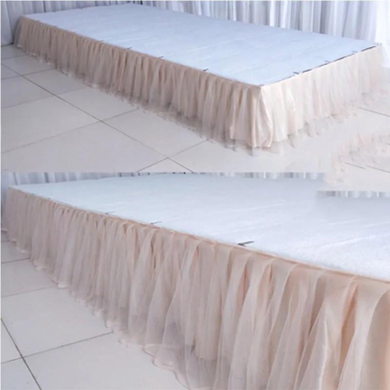 30x300cm Tutu Table Skirt Wedding Backdrop Curtains for Table Clothes Table Cover Wedding Stage Skirting for Event Party