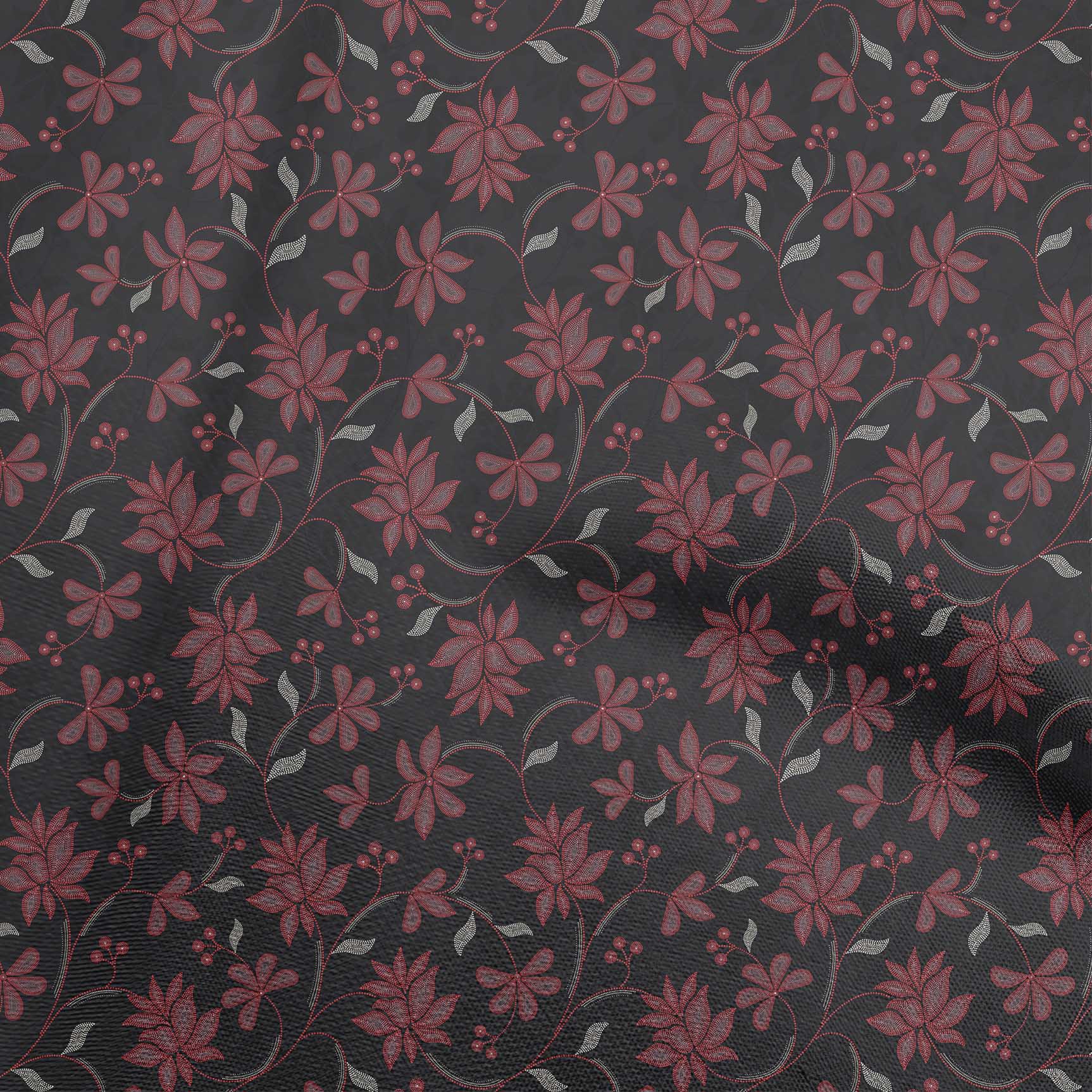 

oneOone Cotton Flex Dark Olive Green Fabric Dotted Floral Sewing Fabric By The Yard Printed Diy Clothing Sewing Supplies 40 Inch 42 Inch Wide - Viscose Chiffon червоний