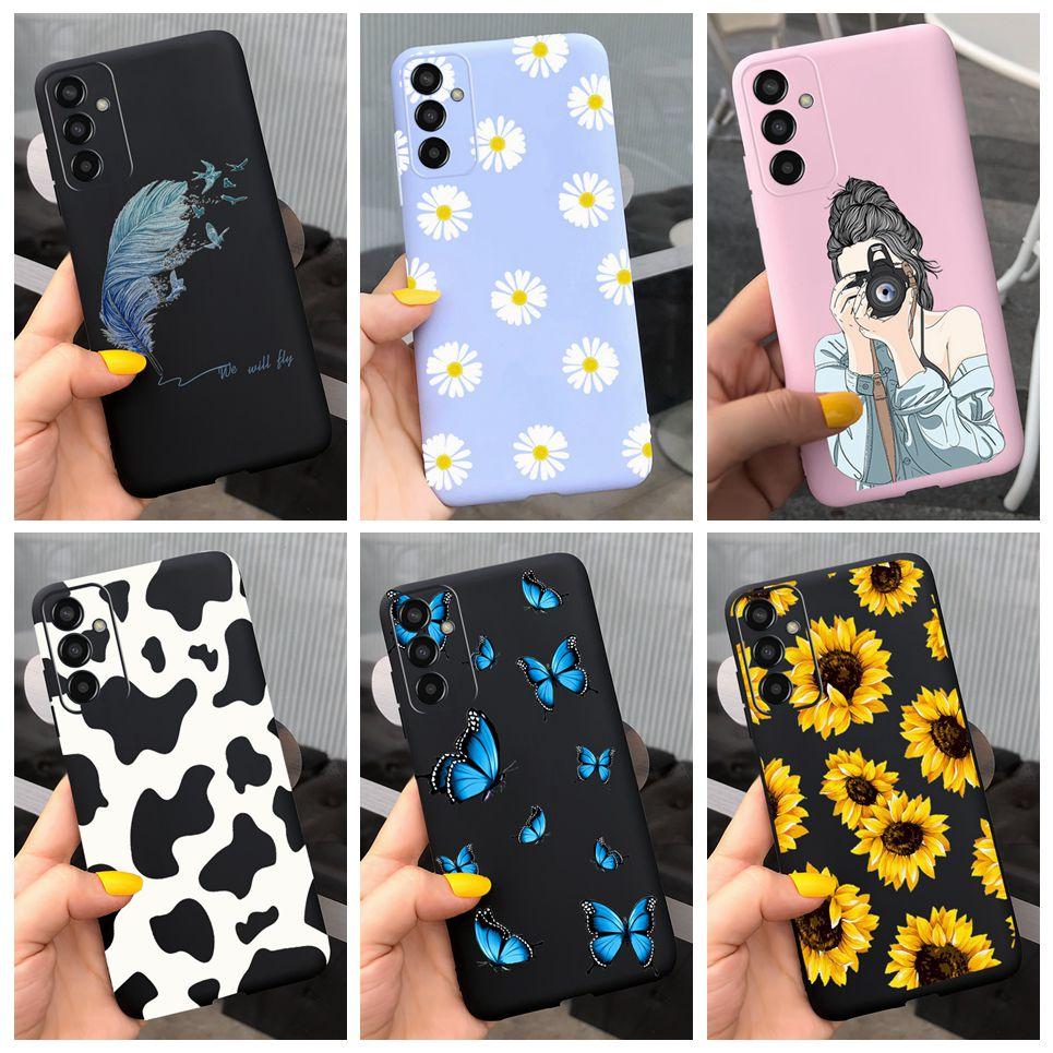 For Cover Samsung Galaxy A04s SM-A047F Bumper Fundas Milk Cow Butterfly Phone Case Soft Back Cover For Samsung A04s Bumper Capa
