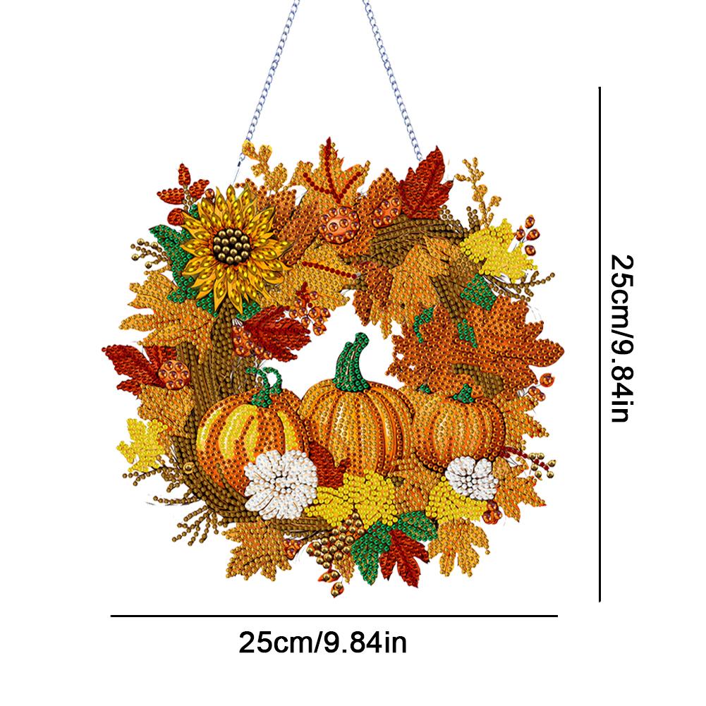 Special Shaped Diamond Painting Wall Decor Wreath Autumn Pumpkin Christmas Spot Drill Garland for Home Window Door Decor Gift