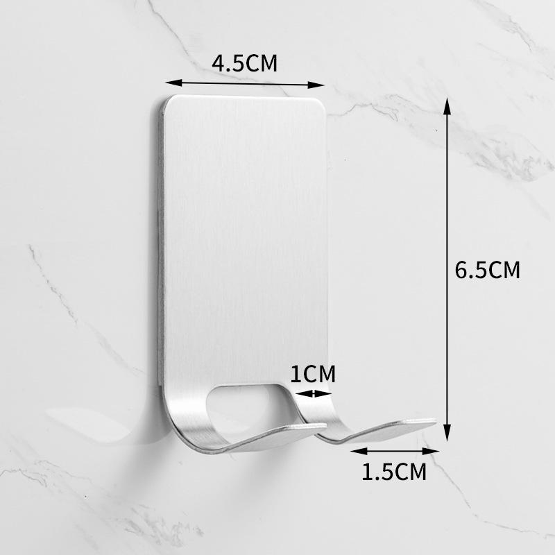 Traceless 304 Stainless Steel Adhesive Hook for Bathroom & Kitchen
