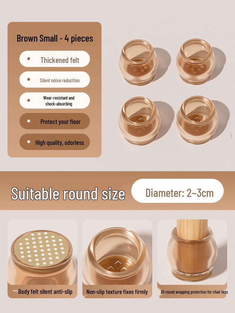 Anti-Slip Silicone Table & Chair Leg Pads - Wear-Resistant Protection for Dining Furniture
