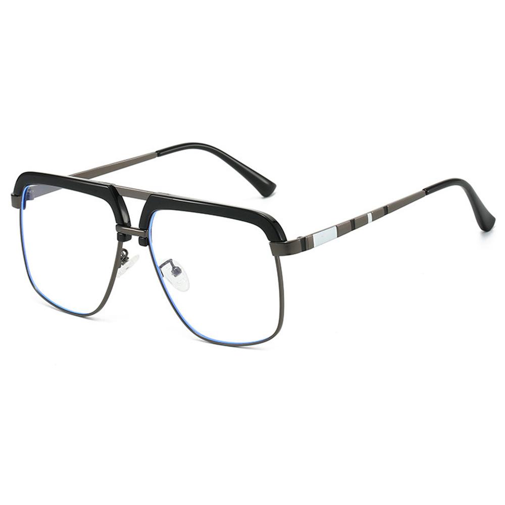 New fashionable retro double beam large frame sunglasses ins personalized casual versatile street shot anti-ultraviolet sunglasses tide