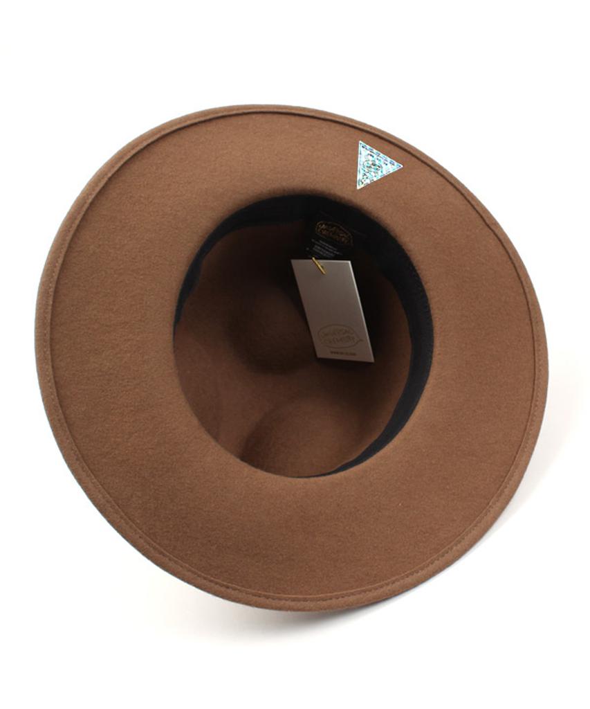 Yunibeosyeolkemiseuteuli Gold Metal Logo Y Wool Fedora Camel Metal Fedora
