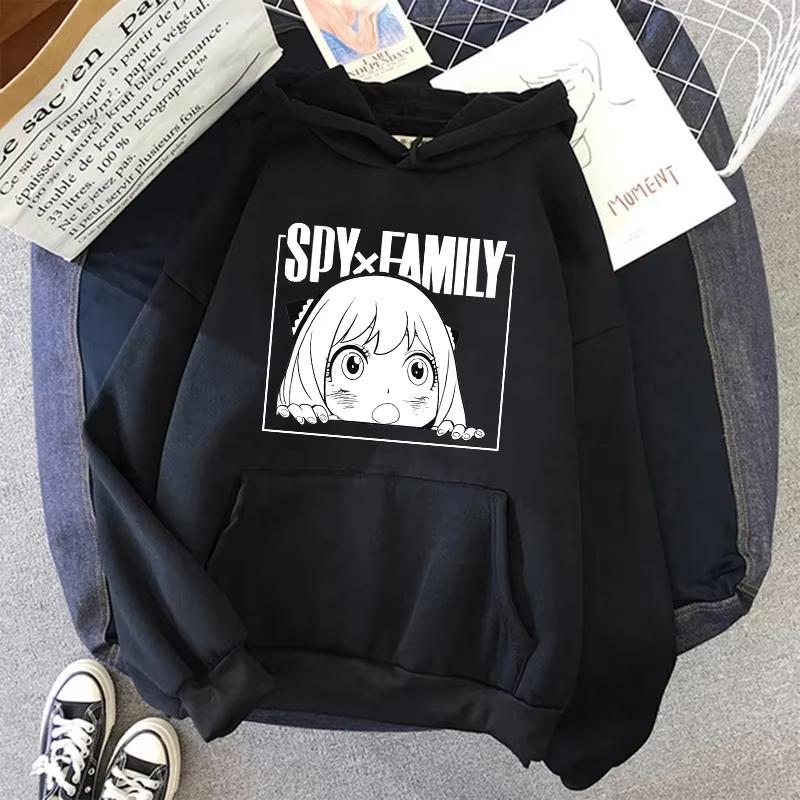 SPY X FAMILY Hoodie Anya Forger Harajuku Kawaii Manga Spyxfamily Sweatshirt Kapuzenpullover Lässig Streetwear Anime Unisex Grafik Neu