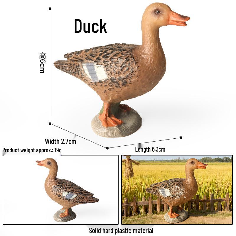 Farm Animal Simulation Toy Set: Chicken, Duck, Goose, Boar, Horse, Cow - Educational Gift for Children, Cognitive Ornament