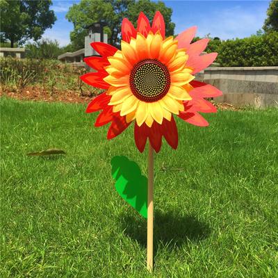 Bunte Sonnenblumen-Windmühle, Windturbine für Rasen, Garten, Party-Dekoration, Outdoor, Camping, Picknick, Garten, Hof-Dekoration