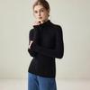 Women's 100% Cashmere Seamless High-Neck Slim-Fit Sweater - Solid Color Autumn/Winter Knitted Base Layer