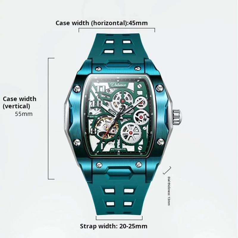 Men's Watches Fashion Skeleton Mechanical Sports Watches Luminous Waterproof Tourbillon Automatic Steel Watches