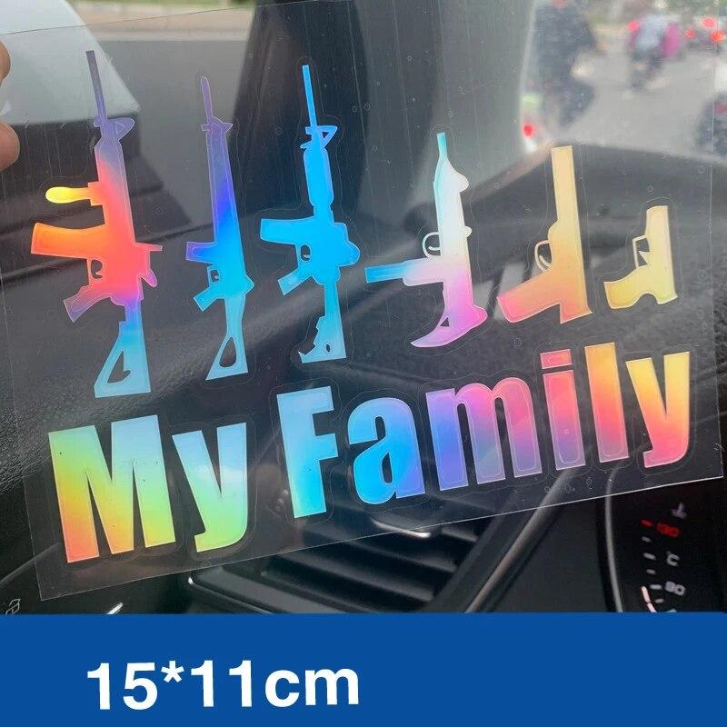 

1 шт. Горячая распродажа МОЯ СЕМЬЯ Автомобильные наклейки Украшение пистолета Наклейки для украшения автомобиля, мотоцикла, электромобиля