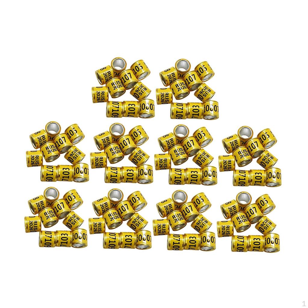 100 Aluminium Pigeon Identification Rings, for Simple Animal Identification.